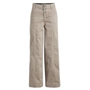 Wit and Wisdom Size 14 Beige “Ab”solution Skyrise Exposed Button Wide Leg Pants